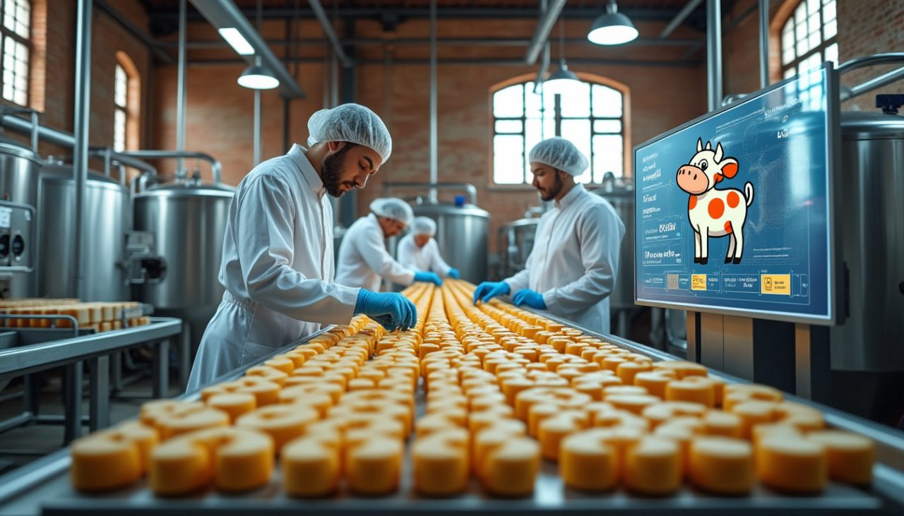 dans l’usine centenaire de la vache qui rit, découvrez comment l’intelligence artificielle s’intègre à la fabrication du fromage.