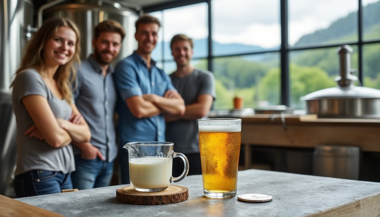 dans le jura, une jeune entreprise innove en brassant une cervoise au lactosérum, récompensée pour son originalité.